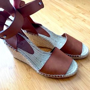 VINCE leather braided accents espadrilles